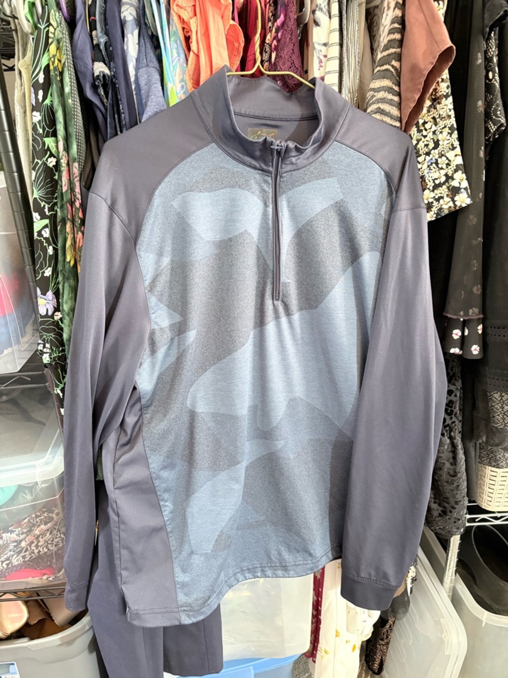 Greg Norman Collection Navy & Charcoal 1/4-Zip Lightweight Performance Pullover